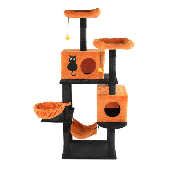 34 in Halloween Cat Tree Tower – Multi-Level Playground with Condos, Hammocks, Perches &