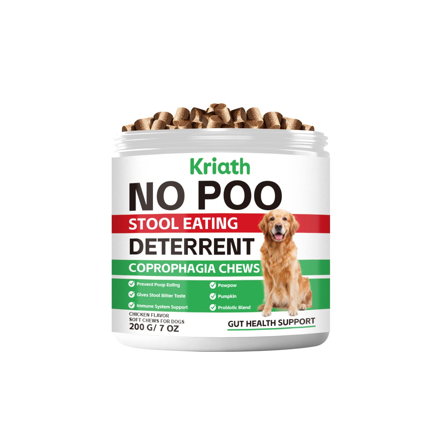 No Poo Chews for Dogs - Coprophagia & Stool Eating Deterrent with Probiotics, Digestive