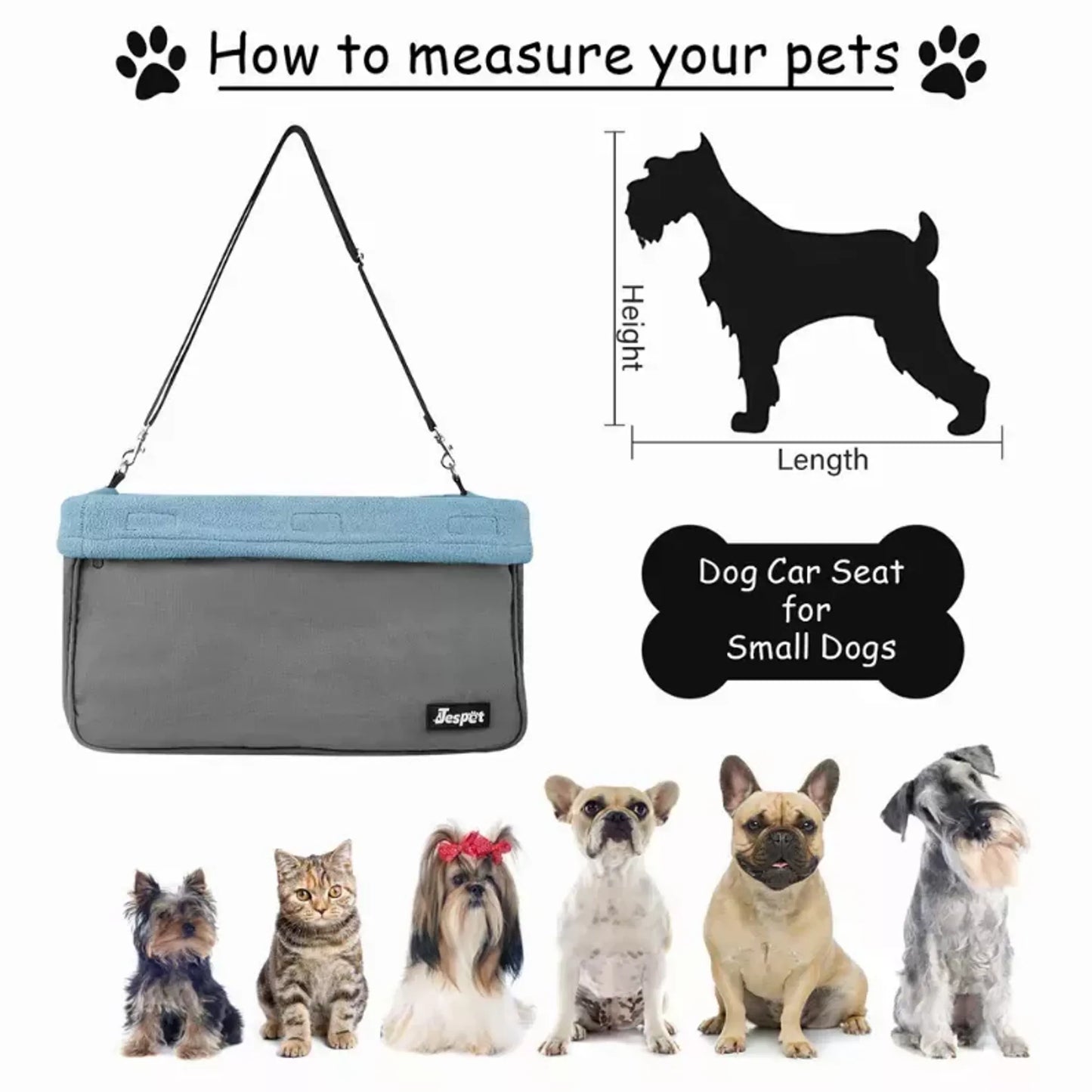 Jespet Goopaws Car Travel Dog Booster Seat, Black