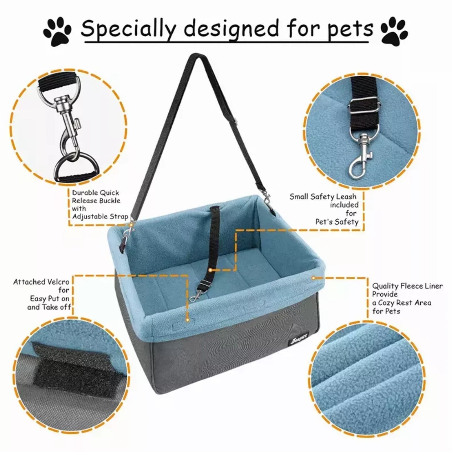 Jespet Goopaws Car Travel Dog Booster Seat, Black