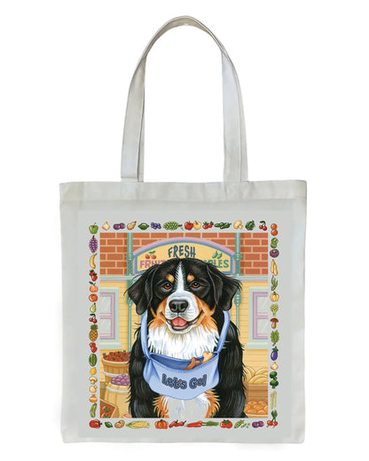 Bernese Mountain Dog - Tomoyo Pitcher   Dog Breed Tote Bags