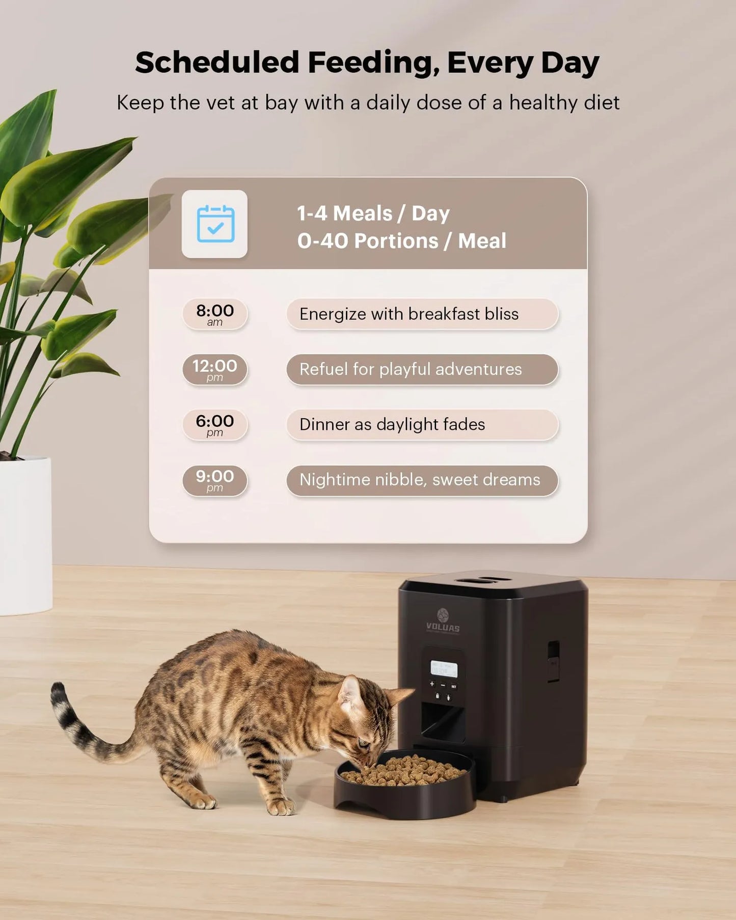 Automatic Cat Feeder, 5G WiFi Automatic Dog Food Dispenser with Freshness Preservation, 2L Timed Pet Feeder with Low Food Sensor,