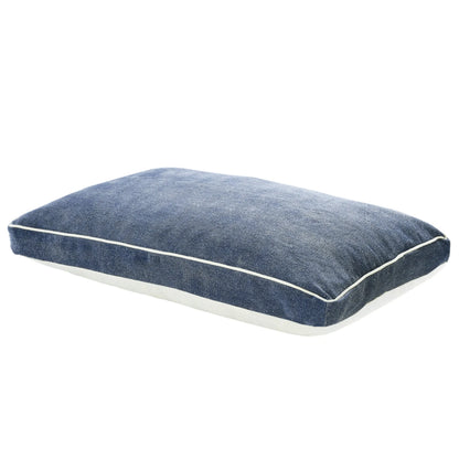 Stonewashed Blue Pillow Style Pet Bed With Removable Cover 24" X 36"