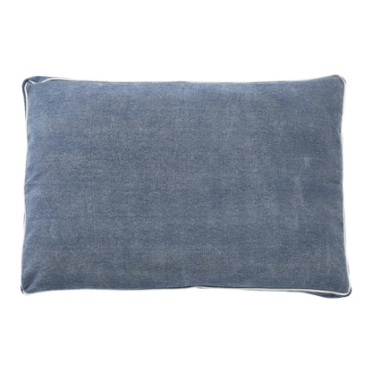 Stonewashed Blue Pillow Style Pet Bed With Removable Cover 24" X 36"