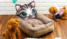 3D Cartoon Cube Dog Bed - Warm Pet House for Winter