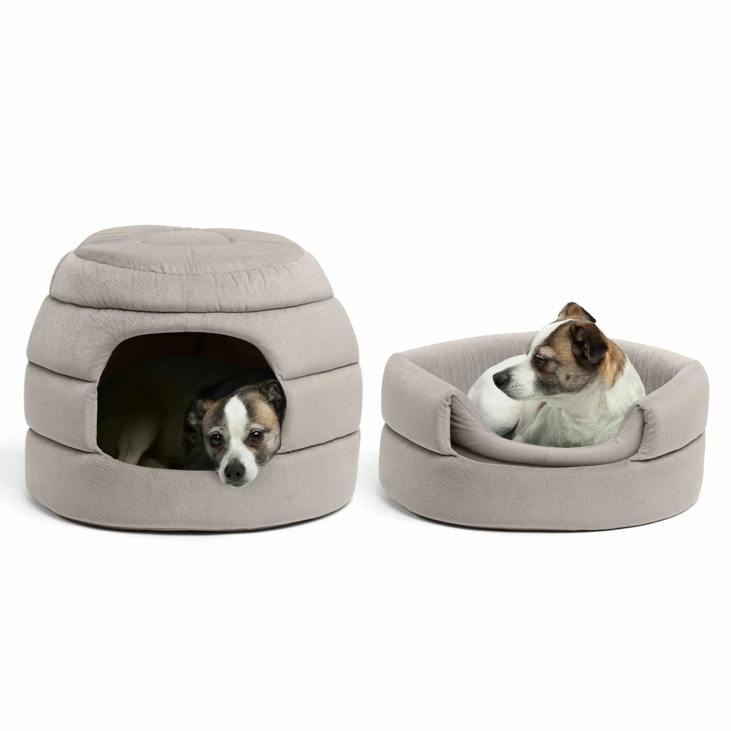 Honeycomb Ilan Pet Hut Cuddler Cat and Dog Bed Grey 2-in-1