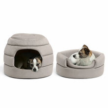 Honeycomb Ilan Pet Hut Cuddler Cat and Dog Bed Grey 2-in-1