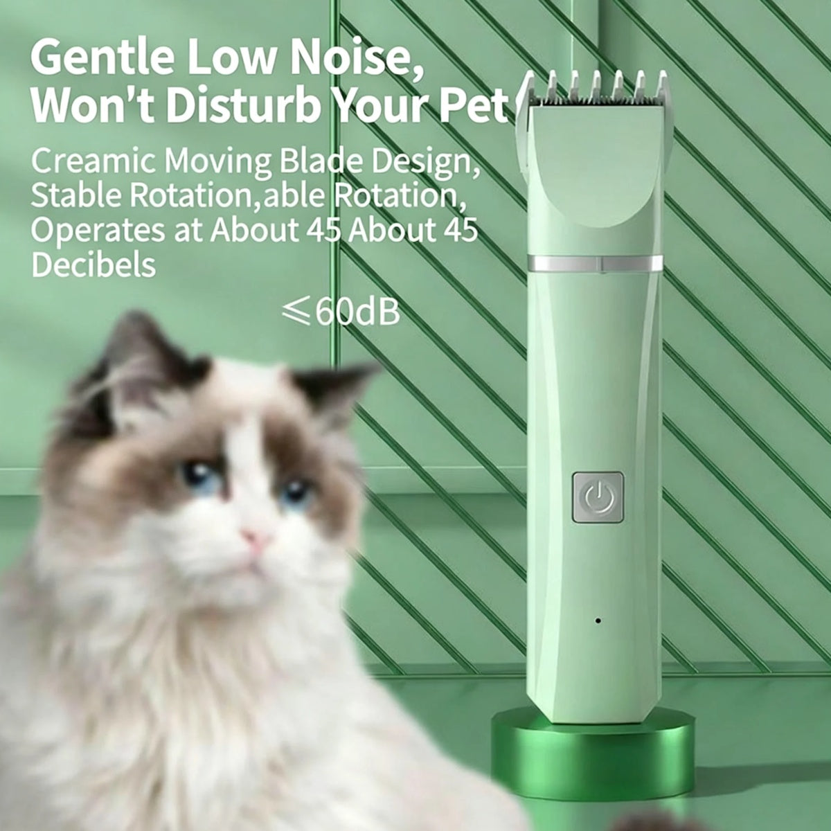 4-in-1 Pet Grooming Kit For Small Dogs Cats, Professional Quiet Rechargeable Hair Trimmer With 4 Interchangeable Heads