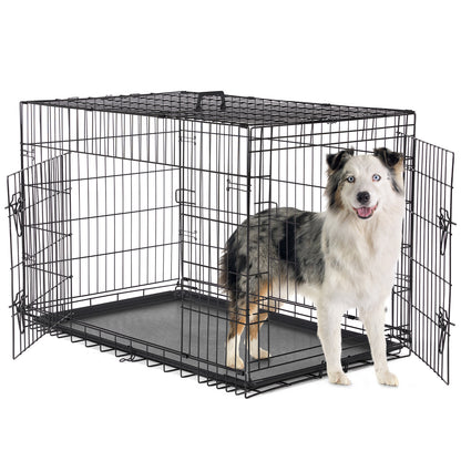36,42,48 Dog Cage Double Door Folding Dog Crate