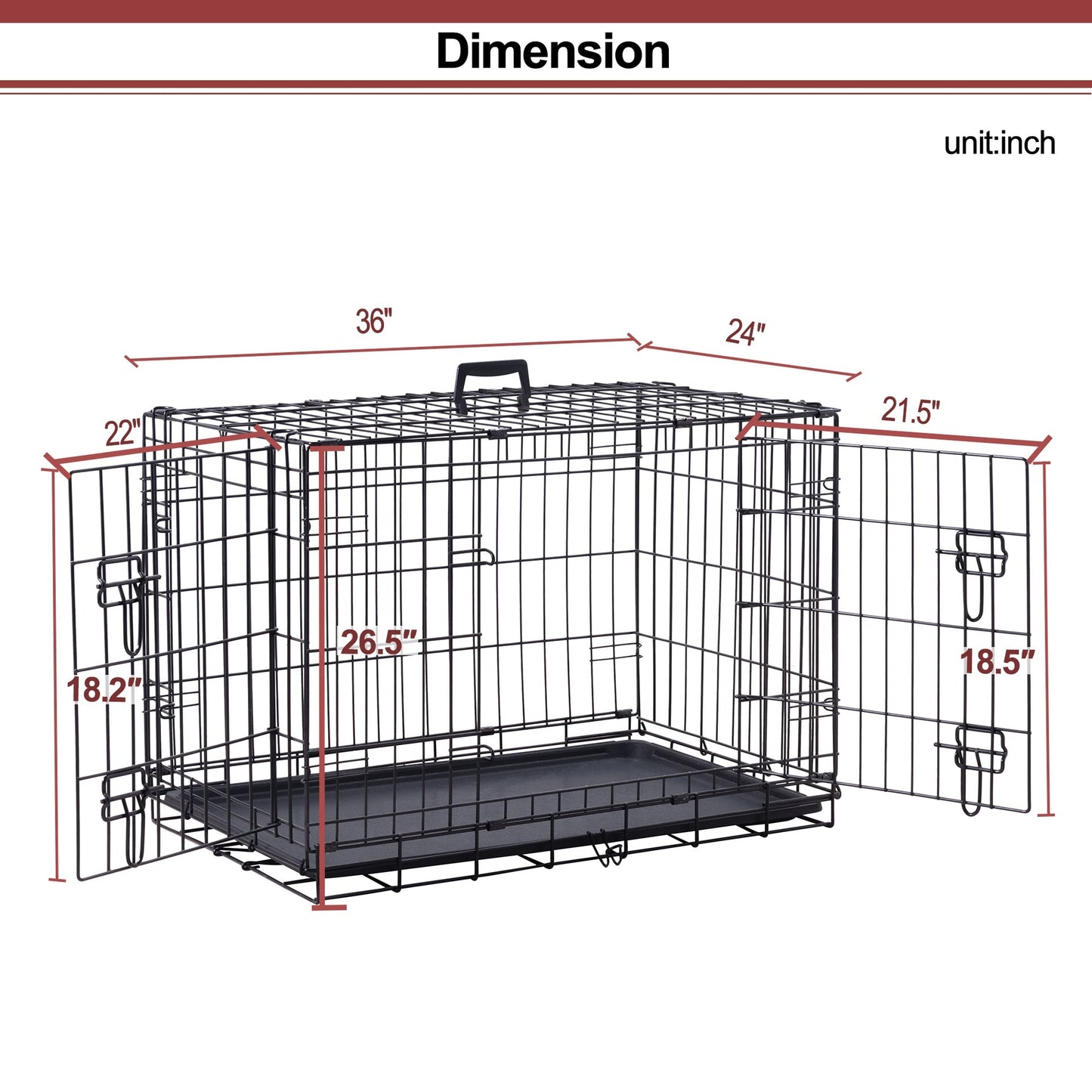 18 -22 Encrypted Folding Dog Cage  Large Corgi And Shiba Inu Pet Cage