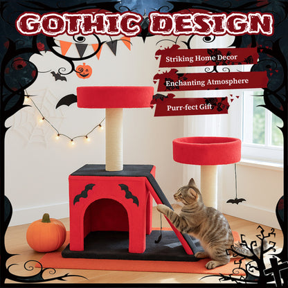 30 in Cat Tree Tower Halloween – Multi-Level Cat Furniture with Condo, Perches