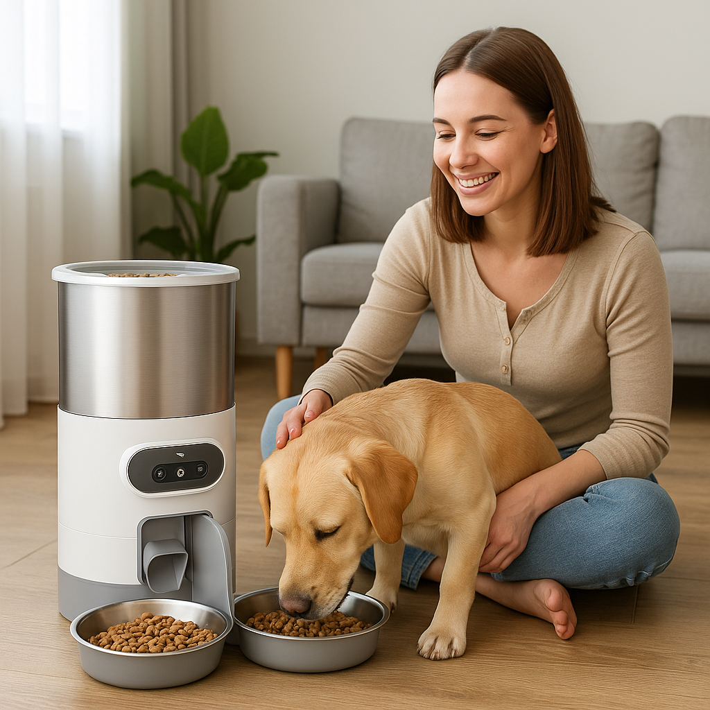 Automatic Dog and Cat Duo Feeder 5G WiFi Automatic with Freshness  Preservation