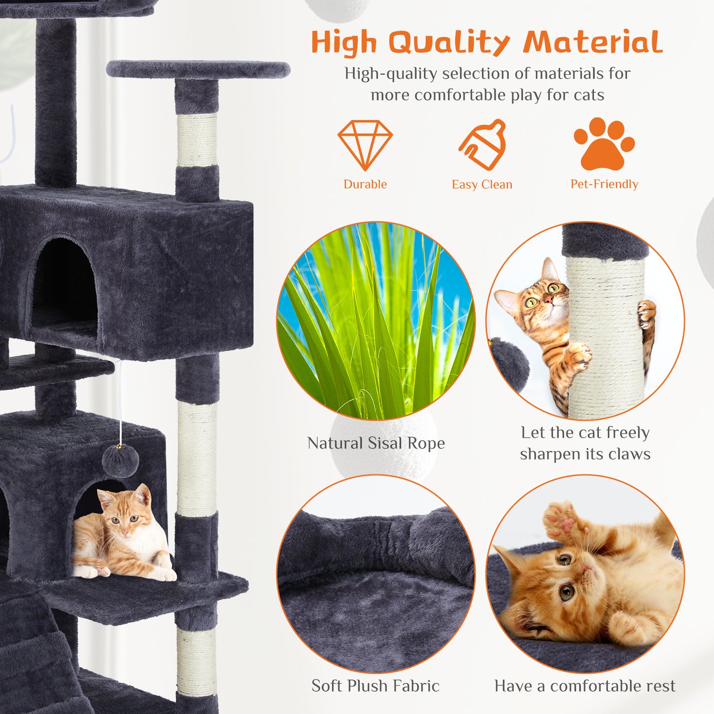 50 in Multi Functional Cat Tree house Cat Climbing Frame
