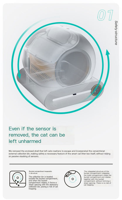Automatic Cat Litter Box with Odor Control (Large)