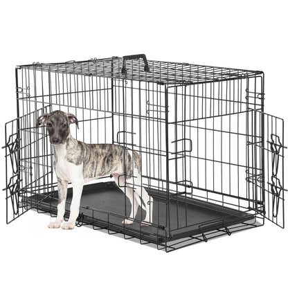 36,42,48 Dog Cage Double Door Folding Dog Crate