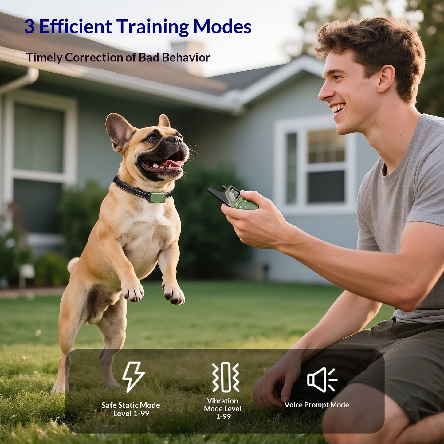 Dog Shock Collar - 4300FT Dog Training Collar with Remote, IPX8 Waterproof Electric Dog Collar with 4 Training Modes, Security Lock,