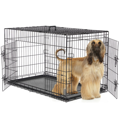 36,42,48 Dog Cage Double Door Folding Dog Crate