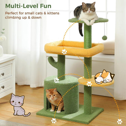 36.5 In Cactus Cat Tree – A Playful Oasis for Your Feline Friend