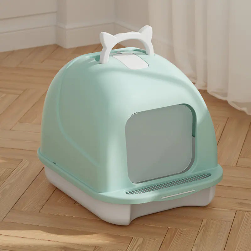 Large Closed Cat Litter Box with Odor Control Features