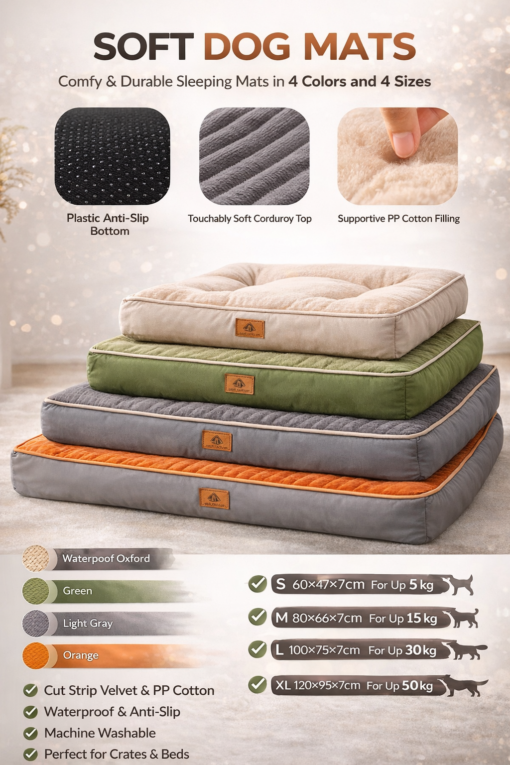 Dog Bed Dog Mat All-Removable And Washable Pet Sleeping Mat For Sleeping