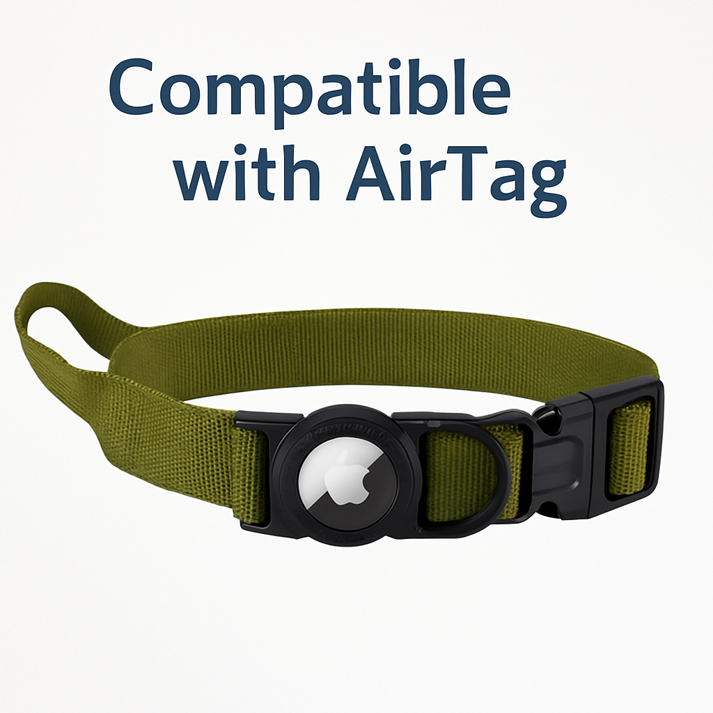 AirTag Dog Collar, IPX8 Waterproof Air Tag Dog Collar Holder
