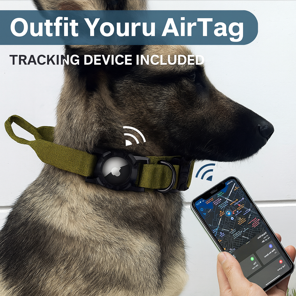 AirTag Dog Collar, IPX8 Waterproof Air Tag Dog Collar Holder