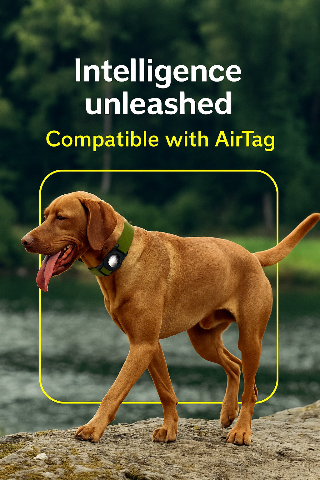 AirTag Dog Collar, IPX8 Waterproof Air Tag Dog Collar Holder