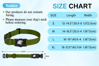 AirTag Dog Collar, IPX8 Waterproof Air Tag Dog Collar Holder