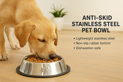 Anti-Skid Stainless Steel Pet Bowl
