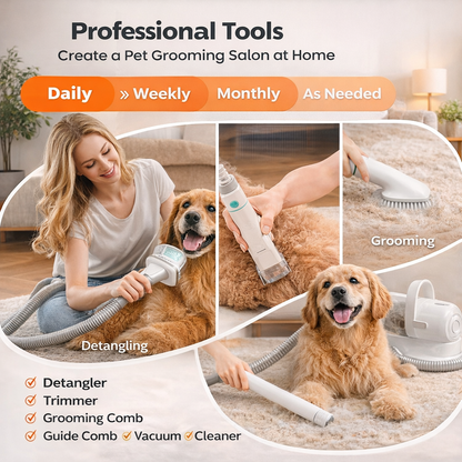 Professional Dog Grooming Clippers With 2.5L Cup, 3 Suction Modes, Cordless Clippers, 5 Groomer Tools, Low Noise