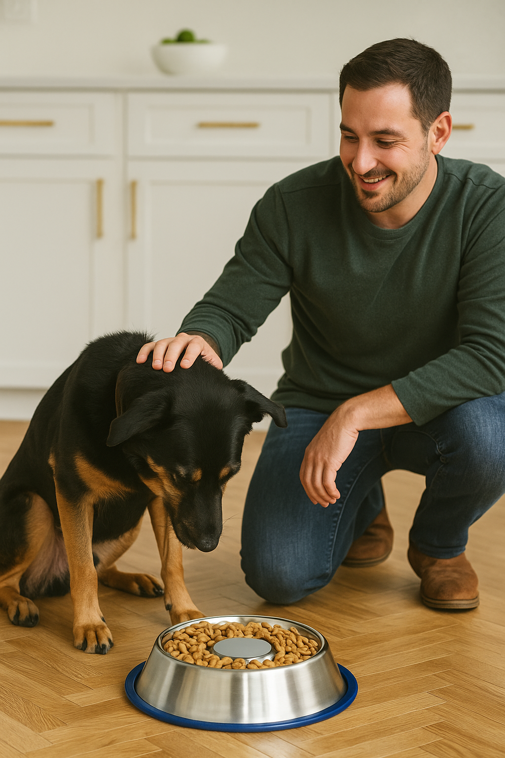 Mr. Peanut's Slow Feed Anti Bloat Dog Bowl with Bonded Silicone Base