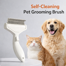 Pet Steam Brush for Dogs & Cats  Self Cleaning Deshedding Brush With Stainless Steel Blades