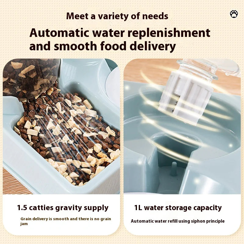 2 iin 1 Automatic Pet Feeder 4.5L Water Dispenser Integrated Cat Food
