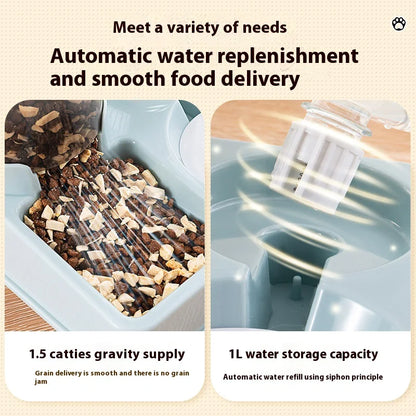 2 iin 1 Automatic Pet Feeder 4.5L Water Dispenser Integrated Cat Food
