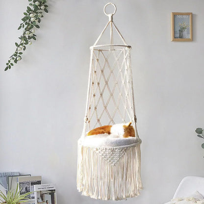 Hanging Cat Hammock Nest – Cozy Elevated Bed for Cats | Swing-Style Pet Lounge Basket