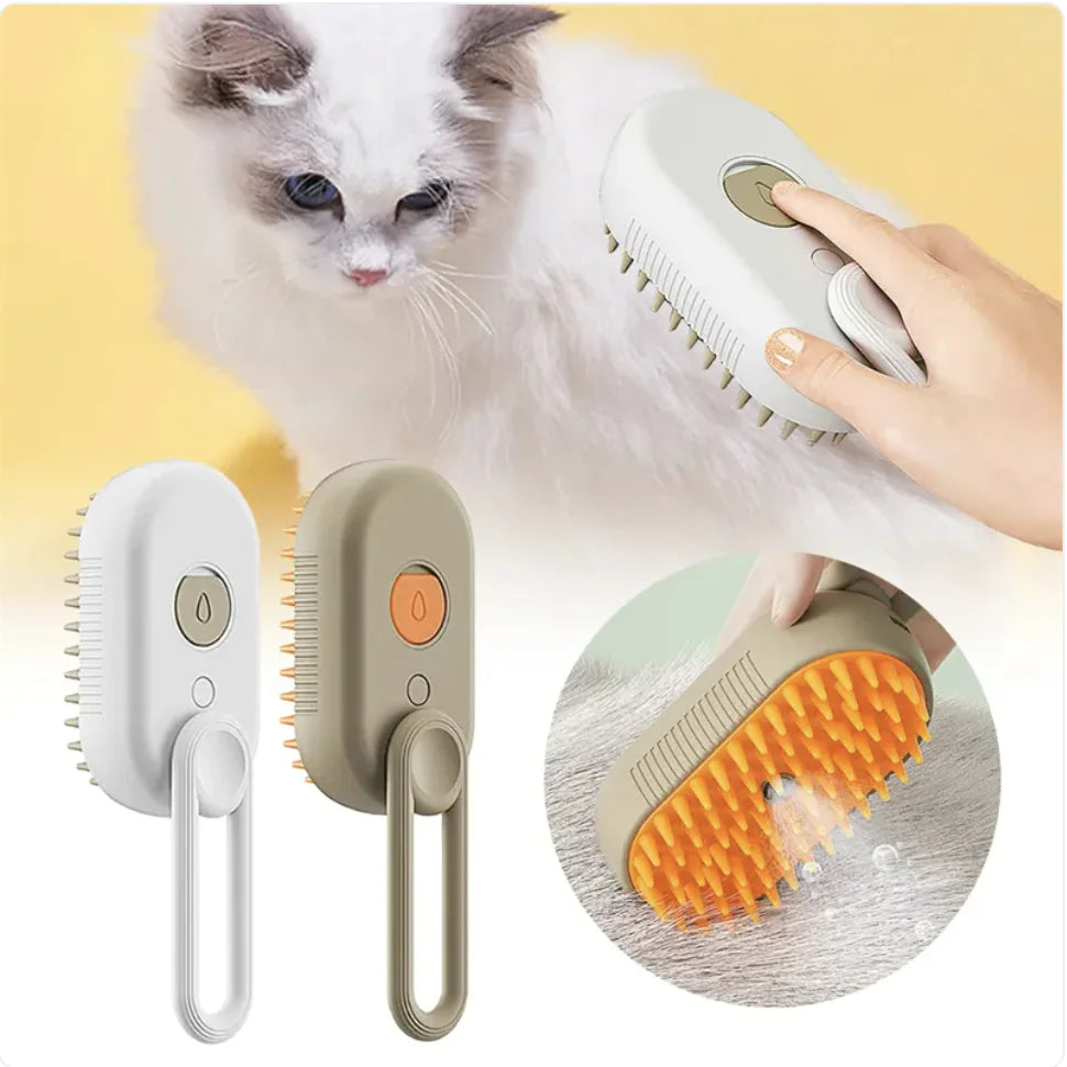 4 in 1 Cat steam brush, steam brush for dogs, rabbits., Pet spray comb for shedding and grooming, Gentle Technology, Easy-to-Clean, massage