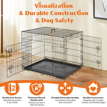 36,42,48 Dog Cage Double Door Folding Dog Crate