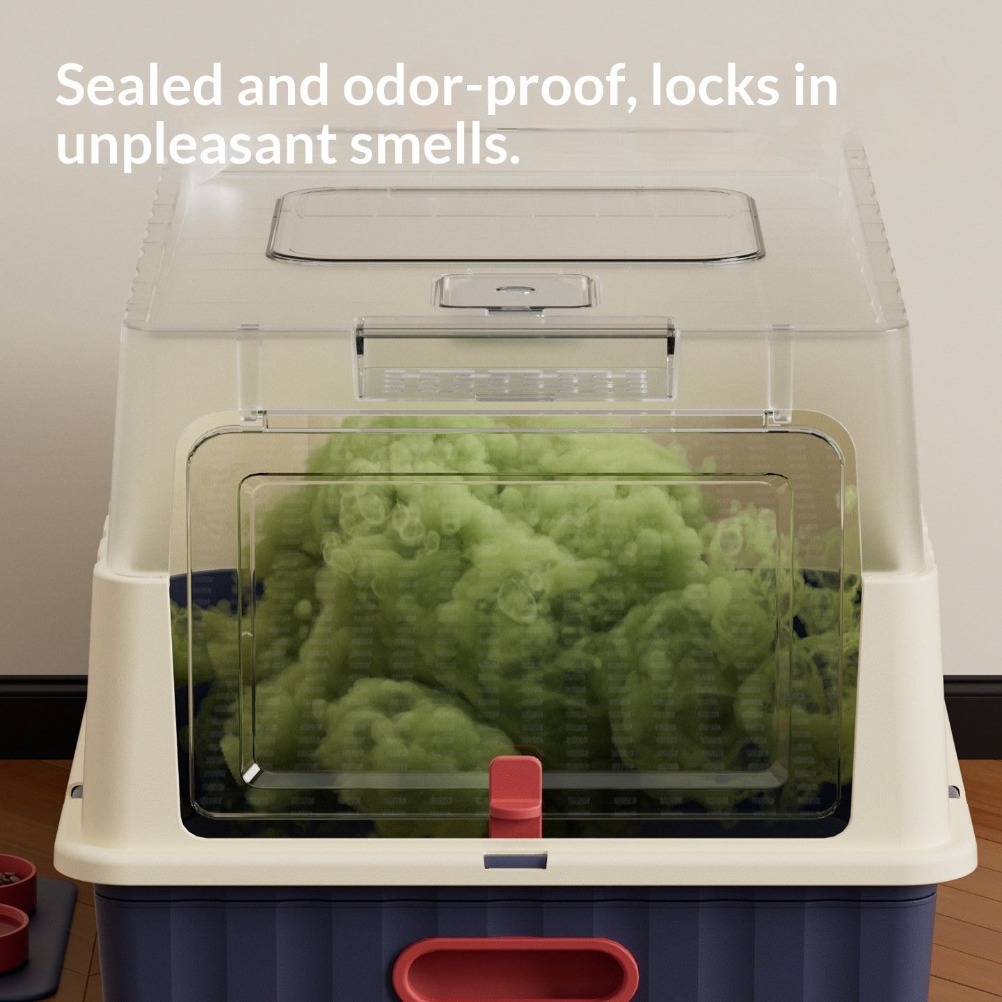 Cat Litter Box  2nd-Gen Thickened Drawer-Style – Deodorizing Off-White