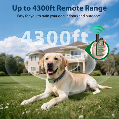 Dog Shock Collar - 4300FT Dog Training Collar with Remote, IPX8 Waterproof Electric Dog Collar with 4 Training Modes, Security Lock,