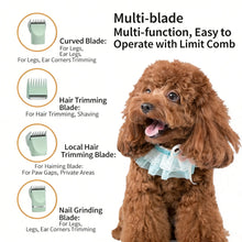 4-in-1 Pet Grooming Kit For Small Dogs Cats, Professional Quiet Rechargeable Hair Trimmer With 4 Interchangeable Heads