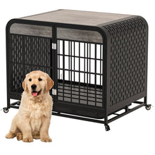 33in -Heavy Duty Dog Cage Crate Furniture Wooden Table Grey