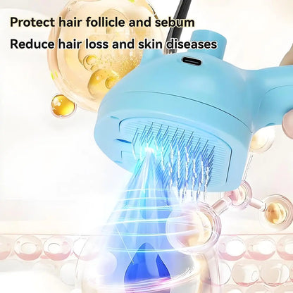 3-in-1 Steam Pet Brush – Self-Cleaning, Silicone Bristles, and Steam Function for Dogs, Cats & Horses