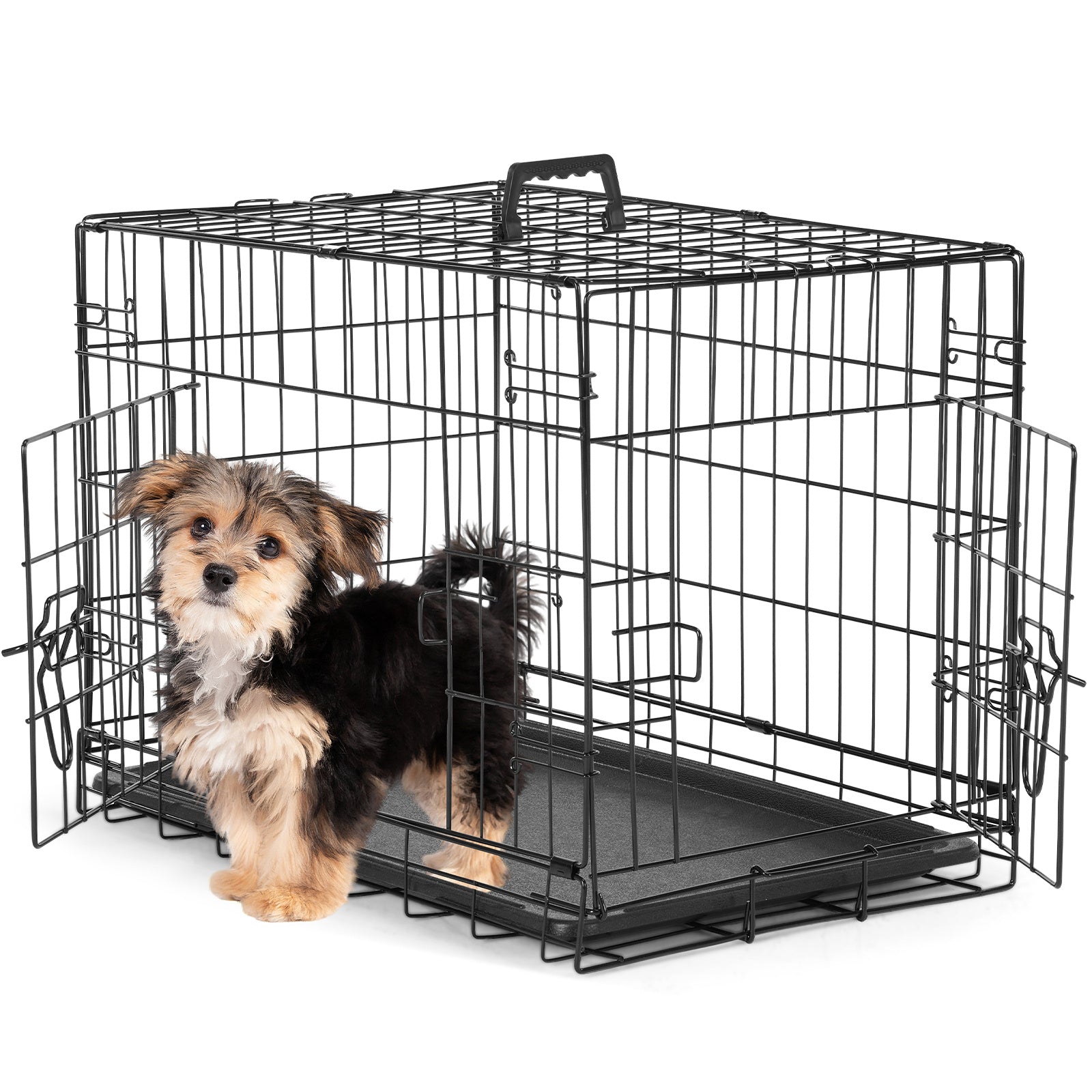 36,42,48 Dog Cage Double Door Folding Dog Crate