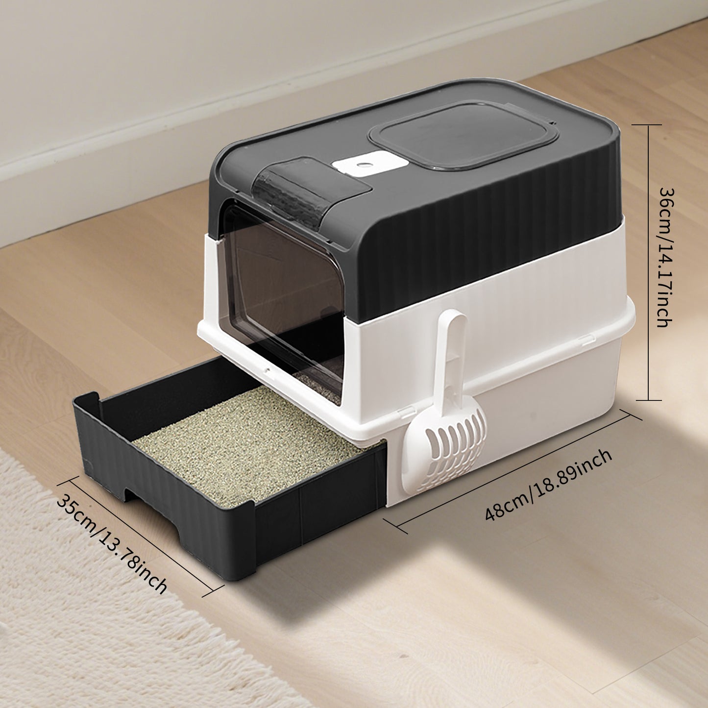 Cat Litter Box&nbsp; Drawer-Style Enclosed&nbsp; – Easy Clean, No Mess, No Odor