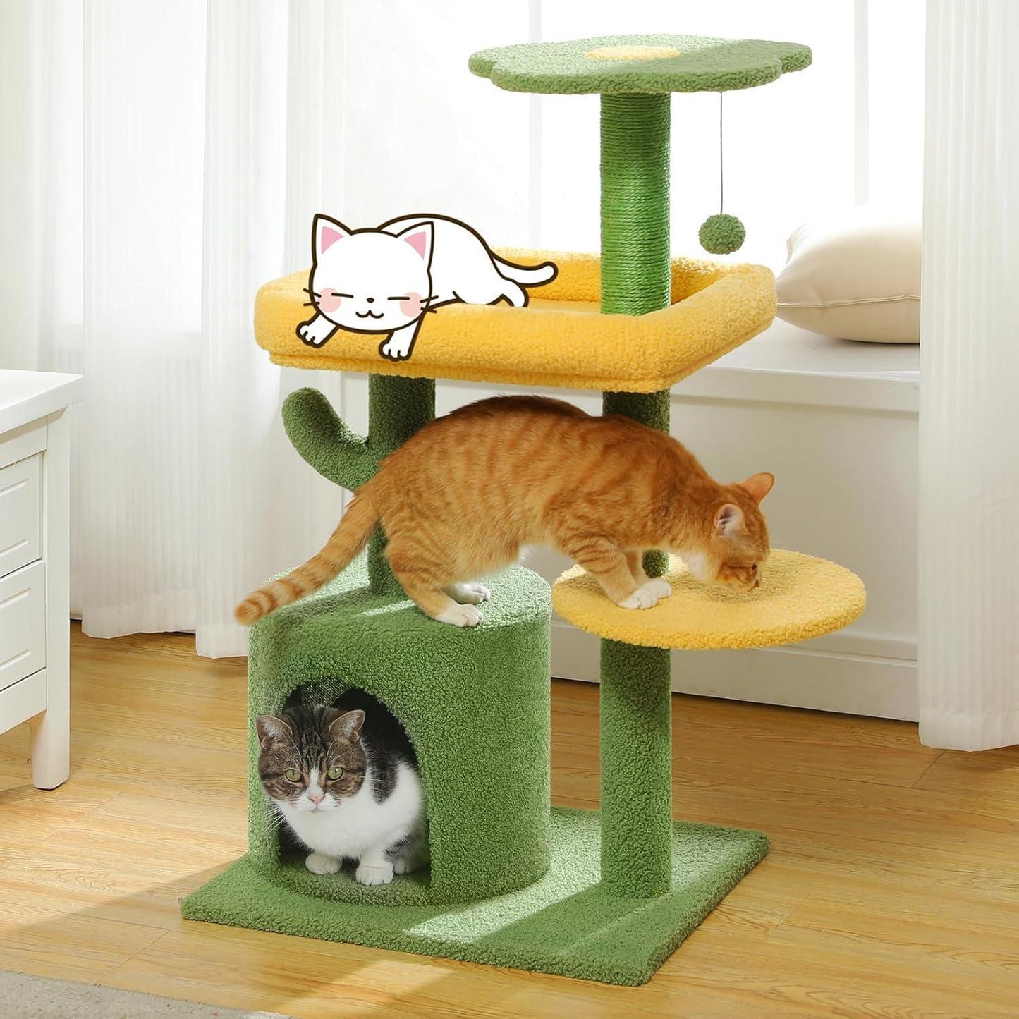 36.5 In Cactus Cat Tree – A Playful Oasis for Your Feline Friend