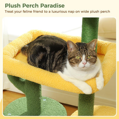 36.5 In Cactus Cat Tree – A Playful Oasis for Your Feline Friend