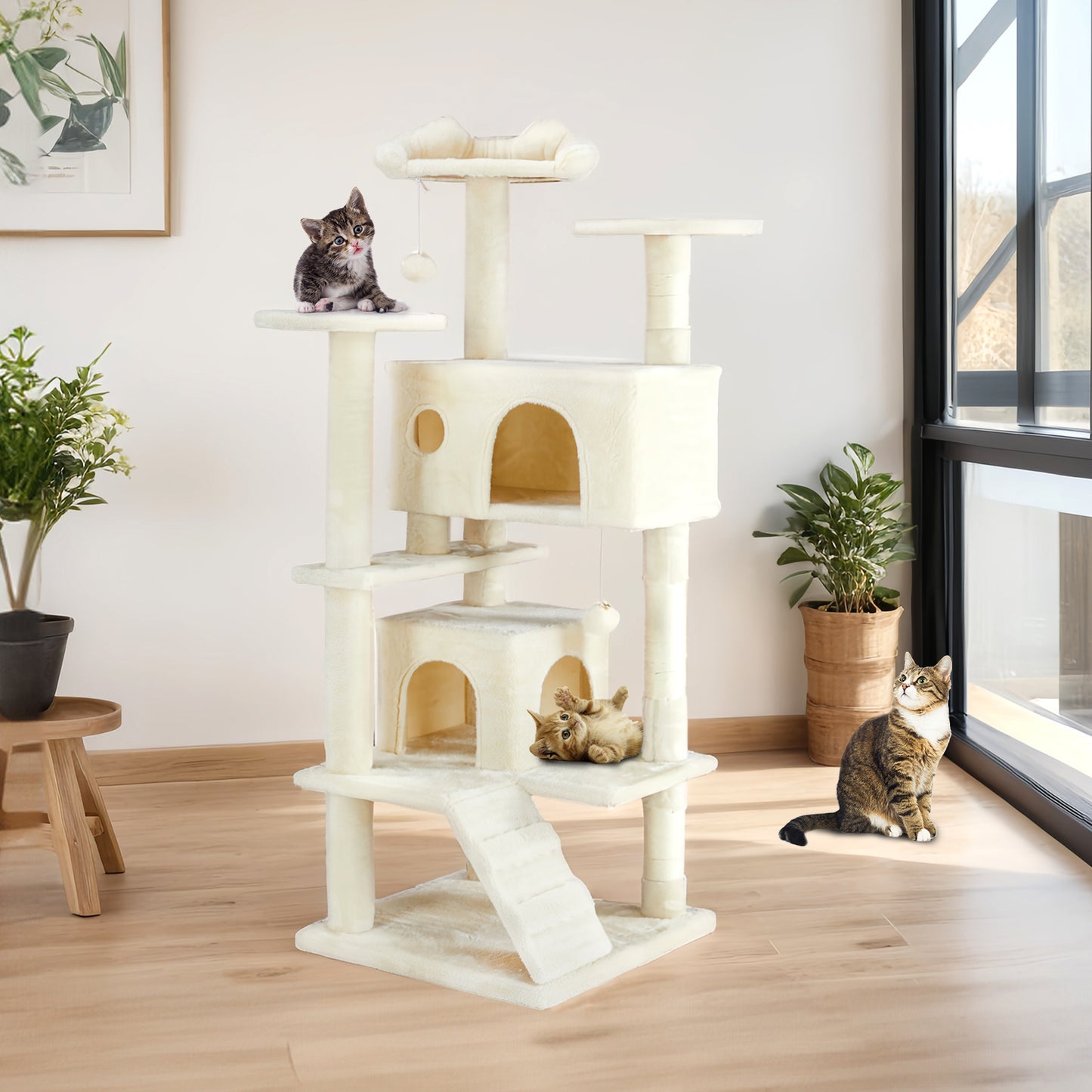 50 in Multi Functional Cat Tree house Cat Climbing Frame
