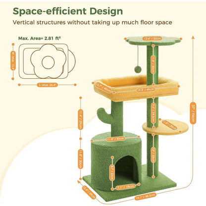 36.5 In Cactus Cat Tree – A Playful Oasis for Your Feline Friend