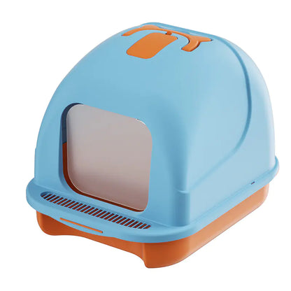 Large Closed Cat Litter Box with Odor Control Features