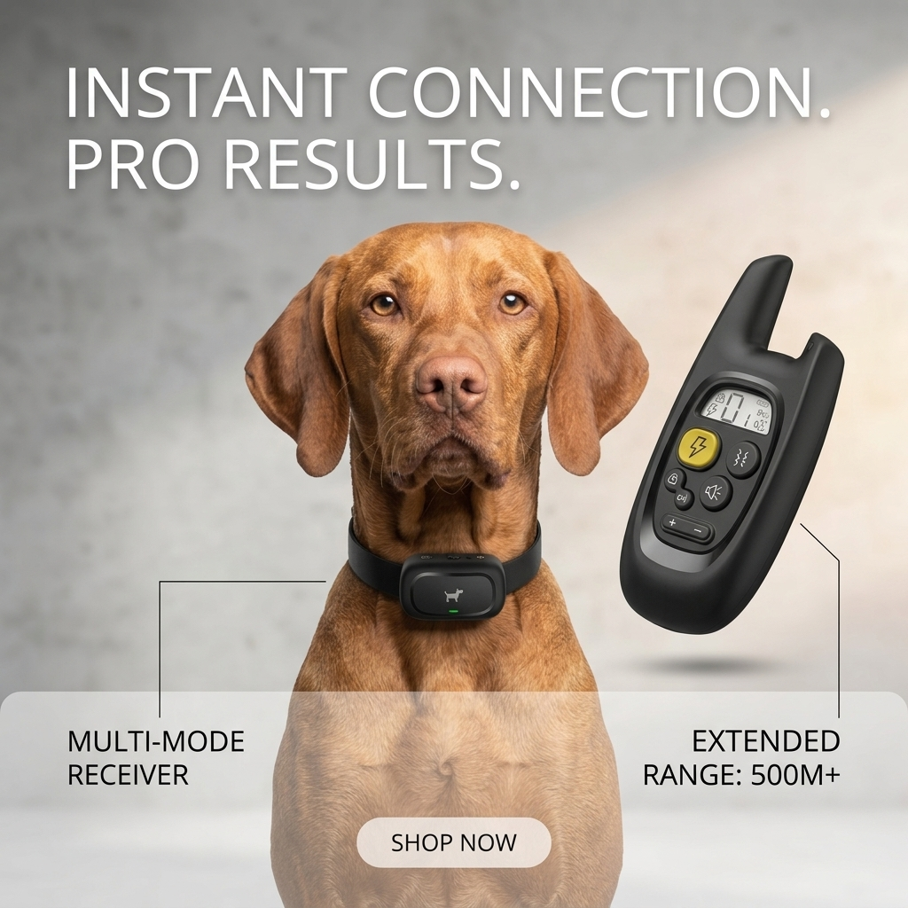 Pet Training Collar Anti-Bark Rechargeable Waterproof Smart Electronic 500M range